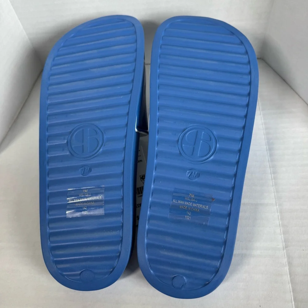 NWT Sports Illustrated Lisa Slide Sandals Women’s Size 7 Light Blue Ombre Summer - Picture 5 of 7